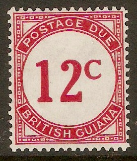 British Guiana 1940 12c Scarlet - Postage Due. SGD4.